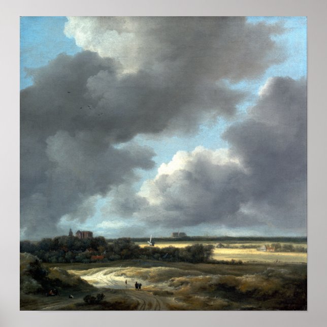Poster Jacob van Ruisdael Vue d'Alkmaar (Devant)