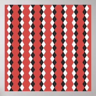 Poster Jacquard plaid. Motif écossais en blanc, noir et