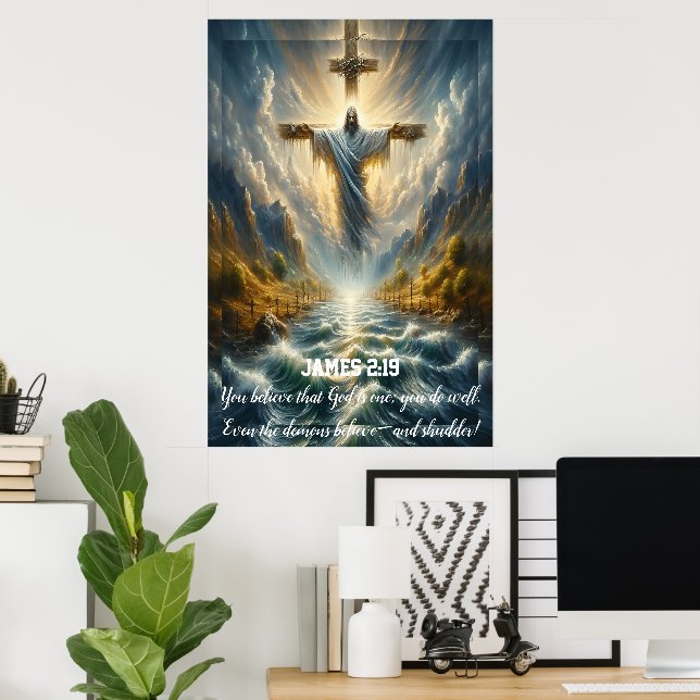 Poster Jacques 2:19 Vous croyez que Dieu est un (Bureau à domicile)