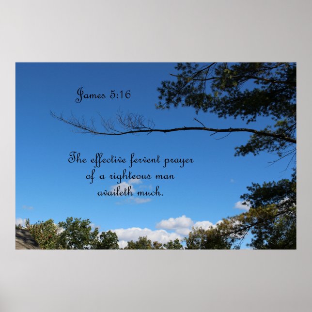 Poster Jacques 5:16 La prière fervante efficace d'un (Devant)