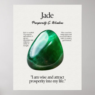 Poster Jade Gem Crystal Signification Card