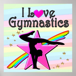 POSTER J'ADORE GYMNASTICS TUMBLING QUEEN DESIGN