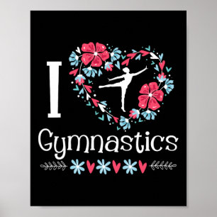 Poster J'adore la gymnastique - Gymnaste Acrobatie Tumbli