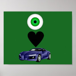 Poster J'adore l'affiche du garçon de voitures
