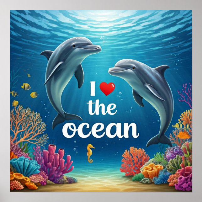 Poster J'adore l'océan (Devant)