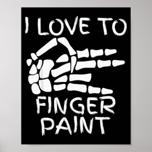 Poster J'adore peindre avec les doigts Je peins des mains
