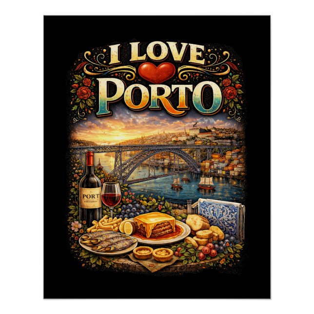 Poster J'adore Porto (Devant)