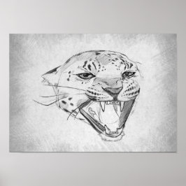 Poster Jaguar - Dessin Graphique