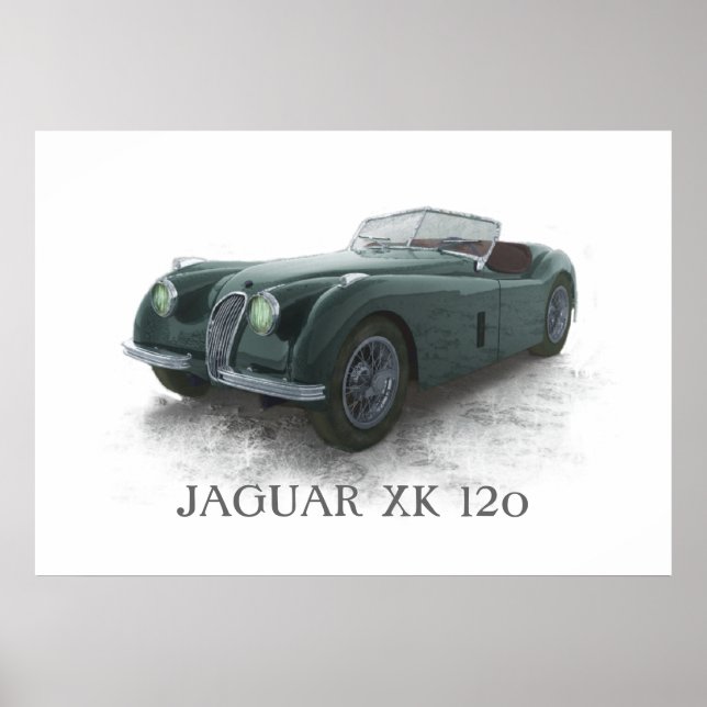 Poster Jaguar Xk120 (Devant)
