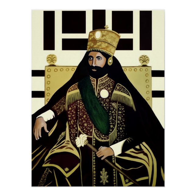 Poster Jah Rastafari Haile Selassie Rasta Livity Roots (Devant)