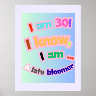 Poster J'ai 30 ans, je sais, je suis un retardataire