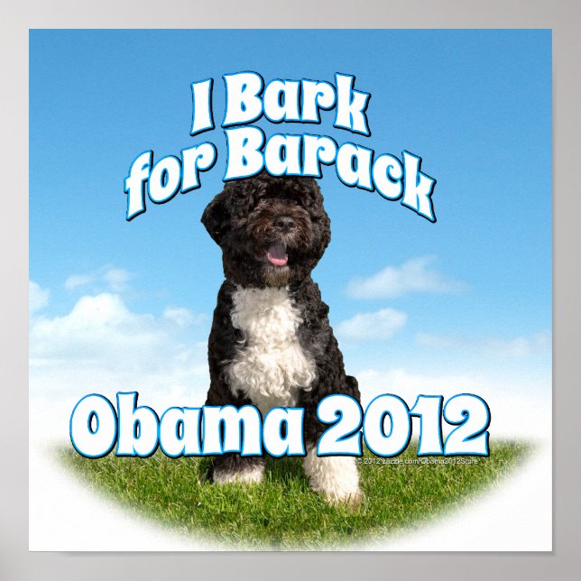 Poster J'ai Barack pour Barack, Bo le premier chien Obama (Devant)