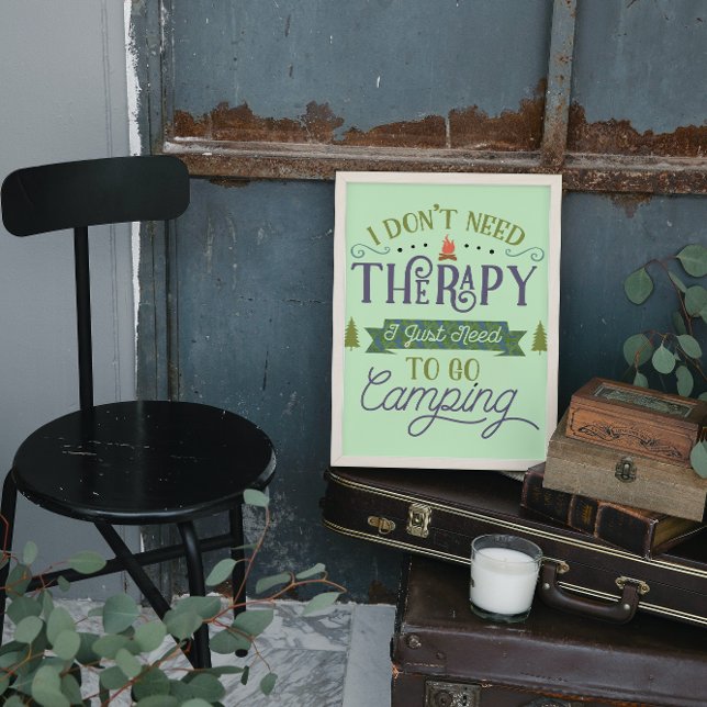 Poster J'Ai Besoin De Camping Pas De Thérapie (Créateur téléchargé)