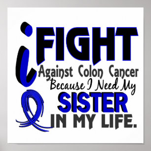 Poster J'ai besoin de mon cancer du colon de soeur