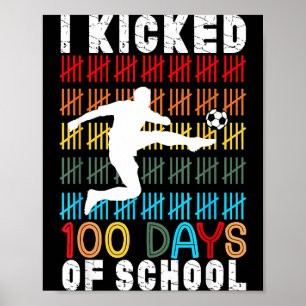 Poster J'ai botté 100 jours de sport de football scolaire