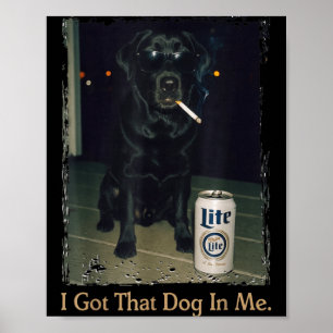 Poster J'ai Ce Chien En Moi Drôle De Labradoodle Noir Mèm