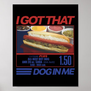 Poster J'ai Ce Chien En Moi Drôle Hommes Et Femmes Hot Do