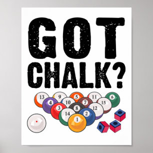 Poster J'Ai Chalk Pool Billard Joueur amusant