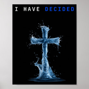 Poster J'ai décidé du baptême par immersion chrétien à su