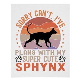 Poster J'ai des plans avec mon chat Sphynx