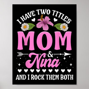 Poster J'Ai Deux Titres Maman Et Nina Cute Mothers Day Gi