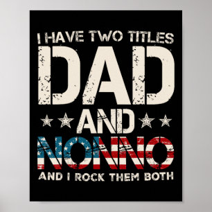 Poster J'ai Deux Titres Papa Et Nonno Drapeau Américain F