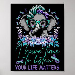 Poster J'Ai Le Temps D'Écouter Problèmes De Vie Suicide