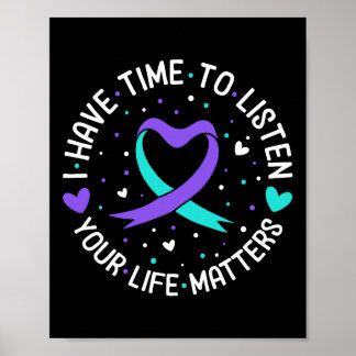 Poster J'Ai Le Temps D'Écouter Sensibilisation Au Suicide