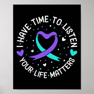 Poster J'Ai Le Temps D'Écouter Sensibilisation Au Suicide