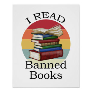 Poster J'ai lu Banned Books Librarian Bookworm Book Reade