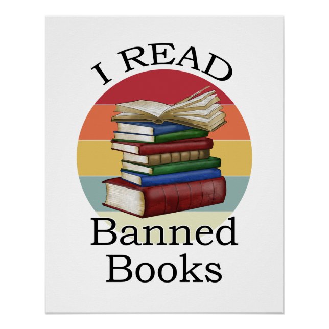 Poster J'ai lu Banned Books Librarian Bookworm Book Reade (Devant)
