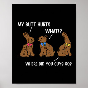 Poster J'ai mal au coeur Joyeux oeufs de lapin de Pâques