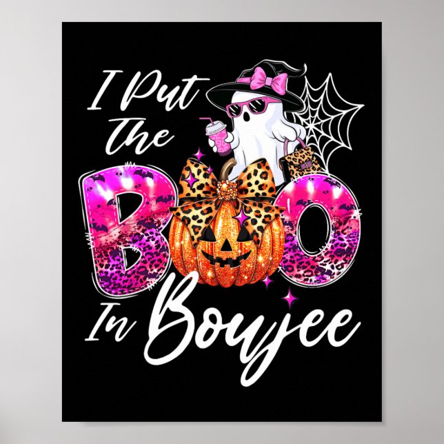 Poster J'Ai Mis Le Boo À Boujee Cute Leopard Boujie Ghost (Devant)