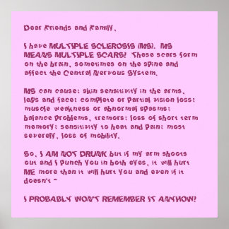 Poster J'ai MULTIPLES SCLEROS...