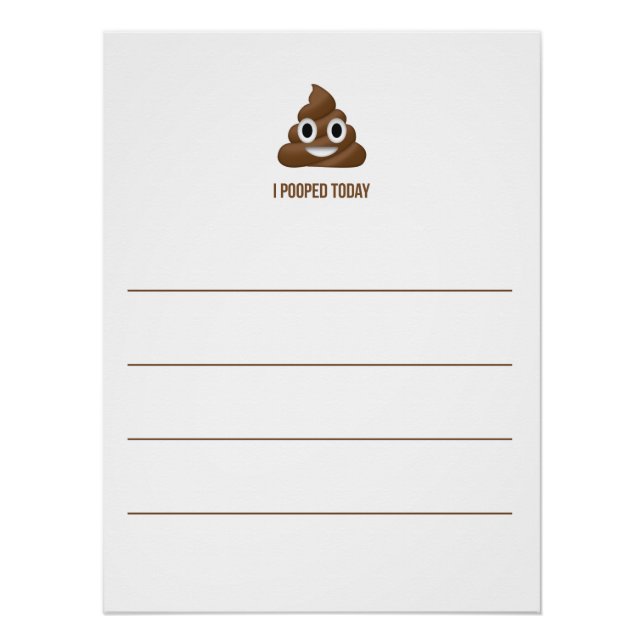 Poster J'Ai Poopé Aujourd'Hui Smiling Emoticon Se Connect (Devant)
