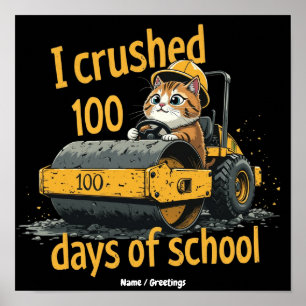 Poster J'ai réussi 100 jours d'école Célébrez le 100e jou