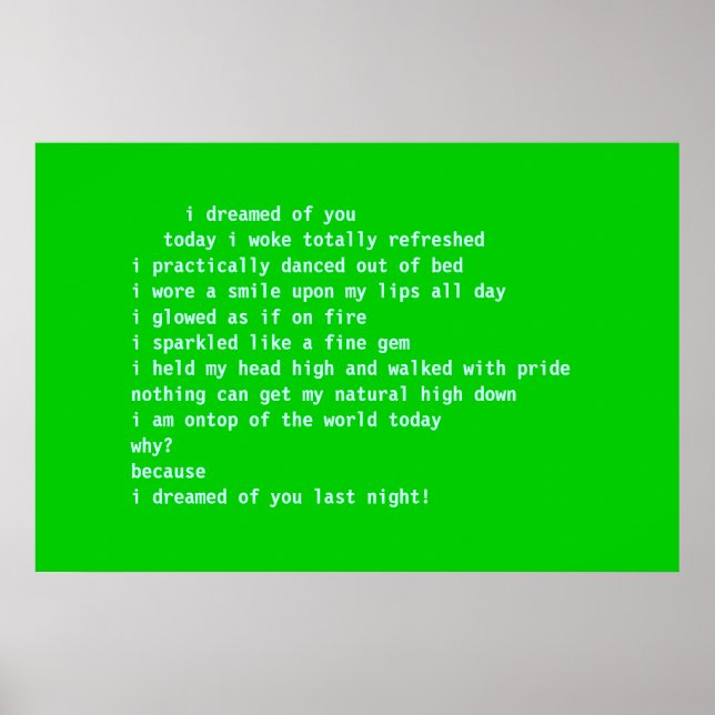 Poster j'ai rêvé de toi (Devant)