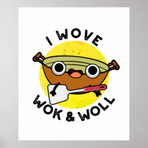 Poster J'Ai Réveillé Wok Et Woll Funky Chinois Wok Pun