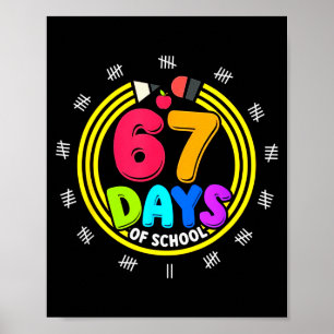 Poster J'ai survécu 67 jours d'école 6 7 Mème Z Gen