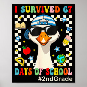 Poster J'ai Survécu 67 Jours D'école Drôle D'oie Garçons 