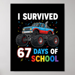 Poster J'ai survécu 67 jours d'école Six Sept Mème pour m