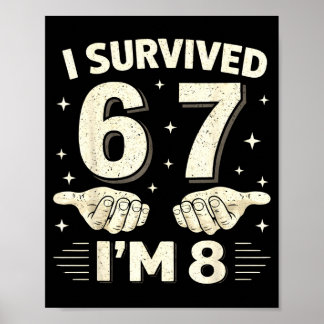 Poster J'ai survécu à 6 7 8 garçons 8e anniversaire garço