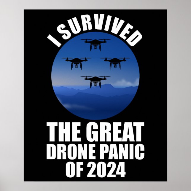 Poster J'Ai Survécu À La Grande Panique Des Drones De 202 (Devant)