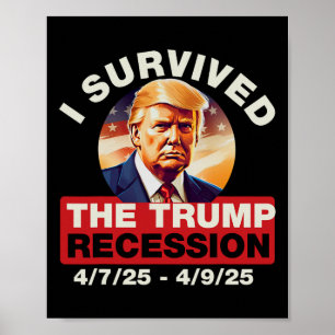 Poster J'Ai Survécu À La Récession Trump Drôle Pour Les H