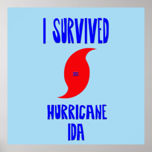 Poster J'Ai Survécu À L'Ouragan Ida