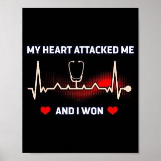 Poster J'ai survécu à une crise cardiaque Crise cardiaque