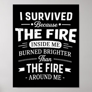 Poster J'ai survécu parce que le feu en moi brûlait fort