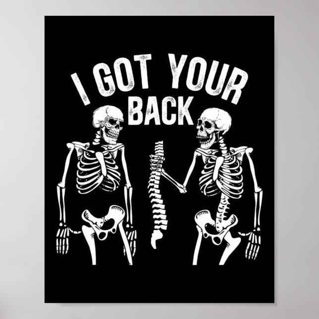 Poster J'Ai Ton Ck Drôle Skeleton Spine Halloween Costu (Devant)