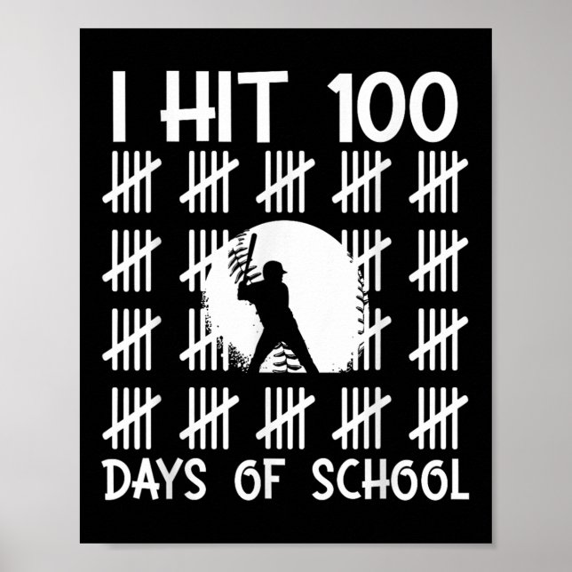 Poster J'Ai Touché 100 Jours De Baseball Scolaire 100E Jo (Devant)