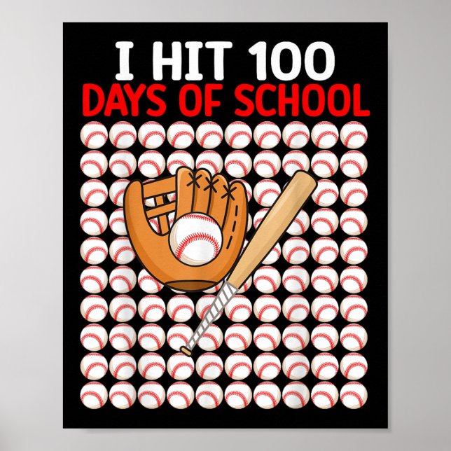 Poster J'Ai Touché 100 Jours De Bat-Bat De Baseball Scola (Devant)